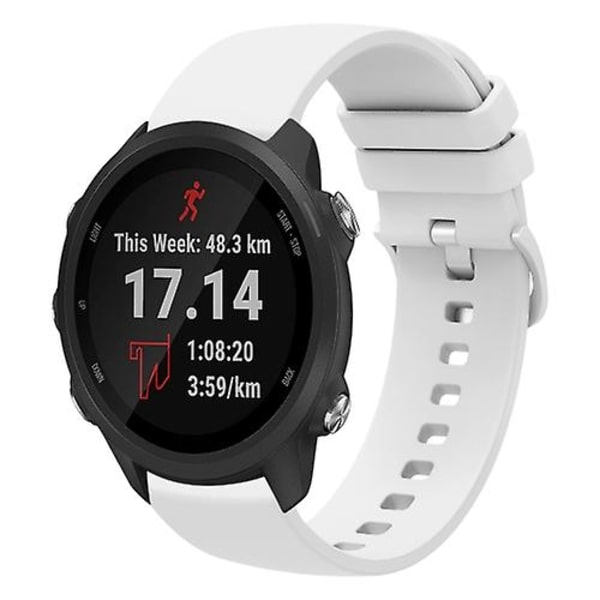 Til Garmin Forerunner 245 Music 20mm ensfarvet blødt silikone urbånd White