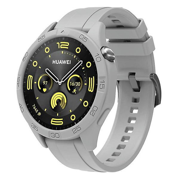 Silikonarmband för Huawei Watch GT 4 46mm, med klockfodral Grey