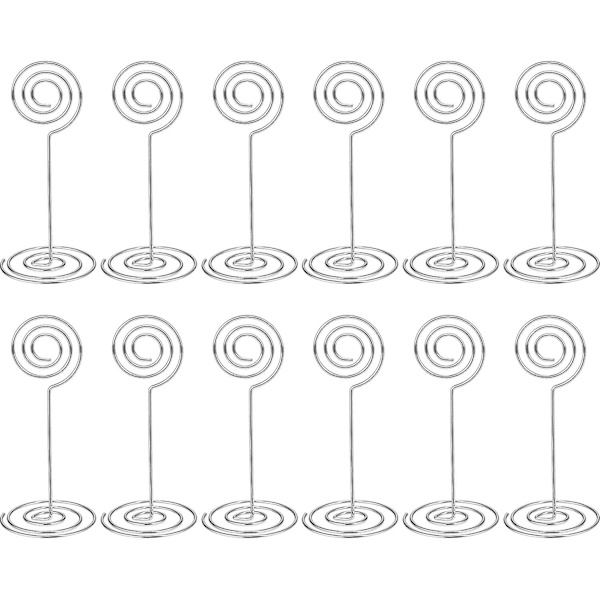 12 Pakke Bord Antal Kortholdere Foto Holder Stande Placer Papir Menu Clips, Cirkel Form