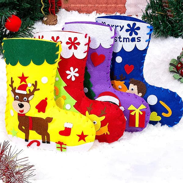 10 stk. Julefilt DIY Strømper & Ornamenter Sett