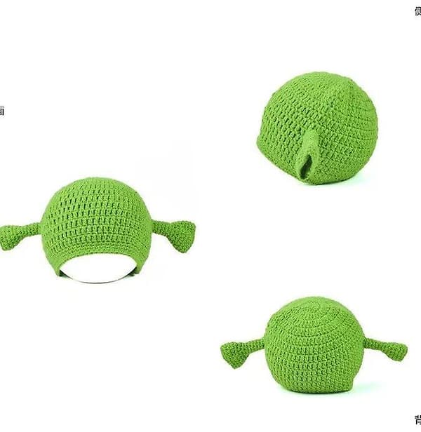 Unisex Vinter Strikket Lue Hette Cosplay Dome Cap Shrek For Kvinner Menn