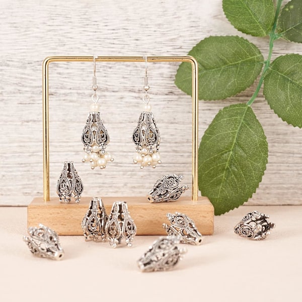 Antika Silver Blomsterpärlhattar - Smyckestillverkning