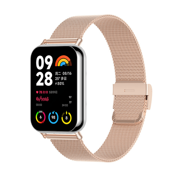 Milanese Armband för Xiaomi Smart Band 9 Pro (Roséguld)