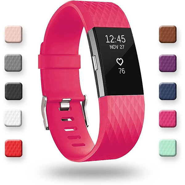 Udskiftningsbånd, der er kompatible med Fitbit Charge 2, Classic & Special Edition justerbare sportsarmbånd rose Small