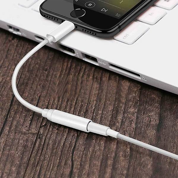 3,5 mm hovedtelefon, adapter øreprop adapter jack 2 stk., nem at bruge, kompatibel med Apple iPhone 11 Pro Max X/xs/max/xr 7/8/8 Plus plug and play(2 stk.)