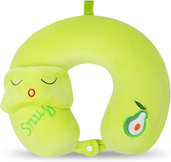 Lasten Memory Foam -matkatyyny ja unimaski (avokado)