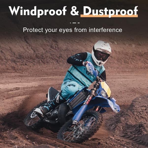 Motorcykelglasögon - 2-pack Vindtäta Skyddsglasögon (Klar + Grå)