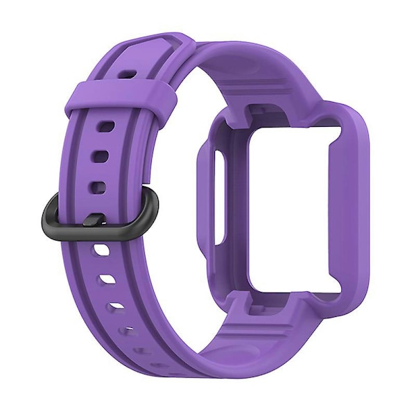 Til Xiaomi Redmi Watch/redmi Watch 2/mi Watch Lite/mi Watch Lite 2 Smart Watch Rem, Blød Silikone Rem Med Urkasse Purple