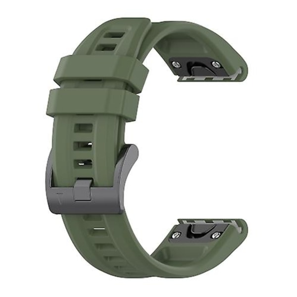 För Garmin Fenix ​​3 Hr 26mm Silicone Sport Pure Color Watch Band Dark Green