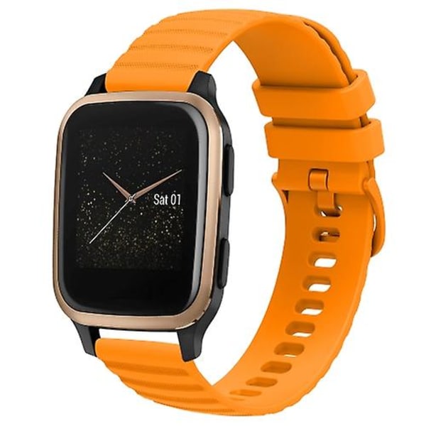 For Garmin Venu Sq 20 mm Wavy Dot Pattern Solid Color Silikon Watch Band Yellow