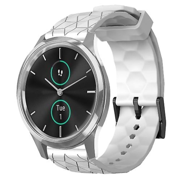 Garminmove Luxe 20 mm jalkapallokuvioidulle yksiväriselle watch White