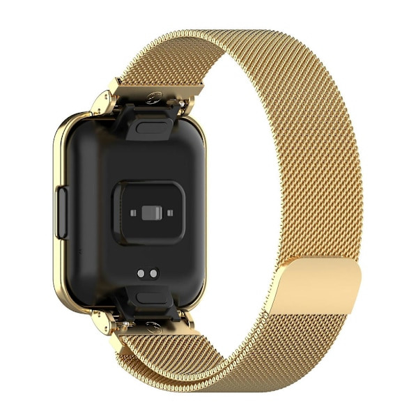 Metallista valmistettu ranneke ja kellokehys Xiaomi Redmi Watch 2 Lite -älykelloon Gold