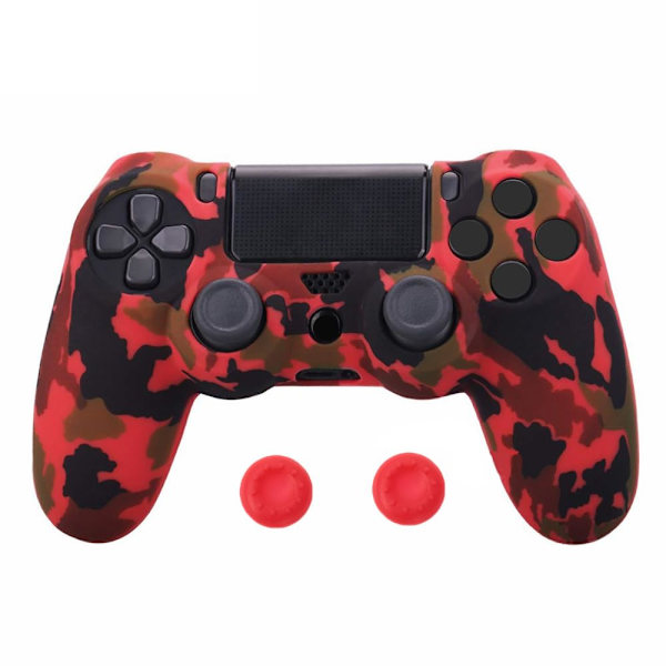 Silikoneetui til PS4-controller (Camouflage Rød)