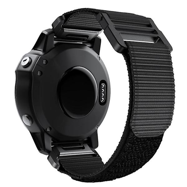 För Garmin Fenix ​​7x krok-och-ögla fästen nylon watch Black