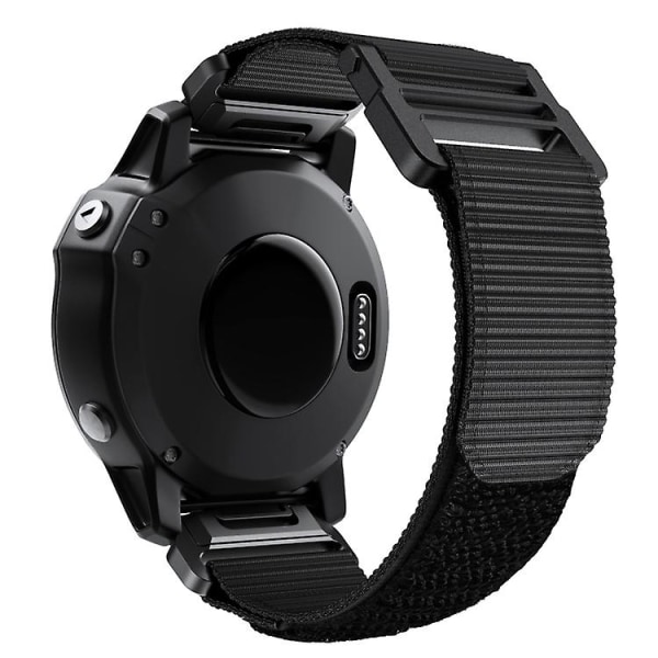 Til Garmin Fenix ​​7x krog og løkke fastener nylon urbånd Black
