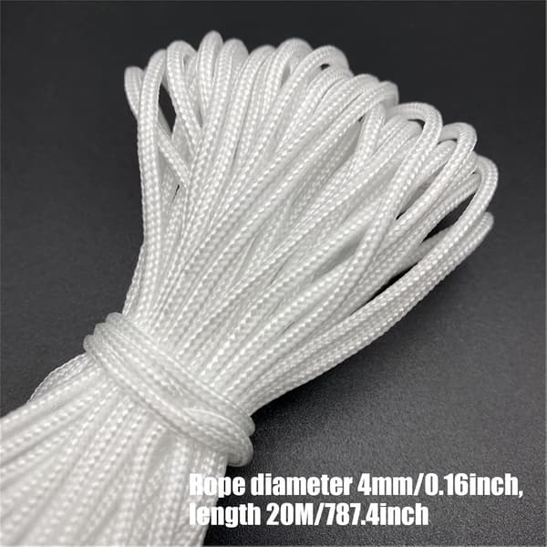 20 meter hvit nylon for bildeoppheng og mer