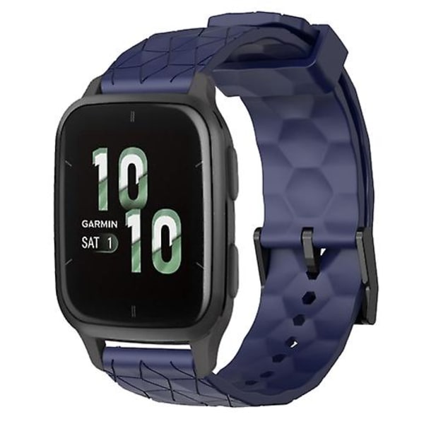 Til Garmin Forerunner Sq2 20mm fodboldmønster ensfarvet silikone urbånd Navy Blue