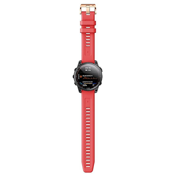 For Garmin Fenix ​​7s Silikon Rose Gold Spenne Klokkebånd Red