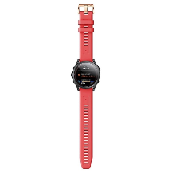 Garmin Fenix ​​7s silikoniruusukultaiselle watch Red