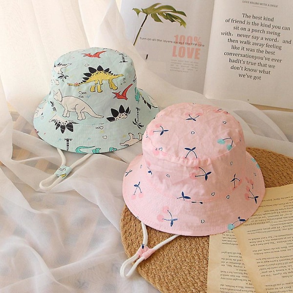 Dinosaur Print Baby Solhatt Mjuk Utomhusflicka Boy Bucket Hat style2
