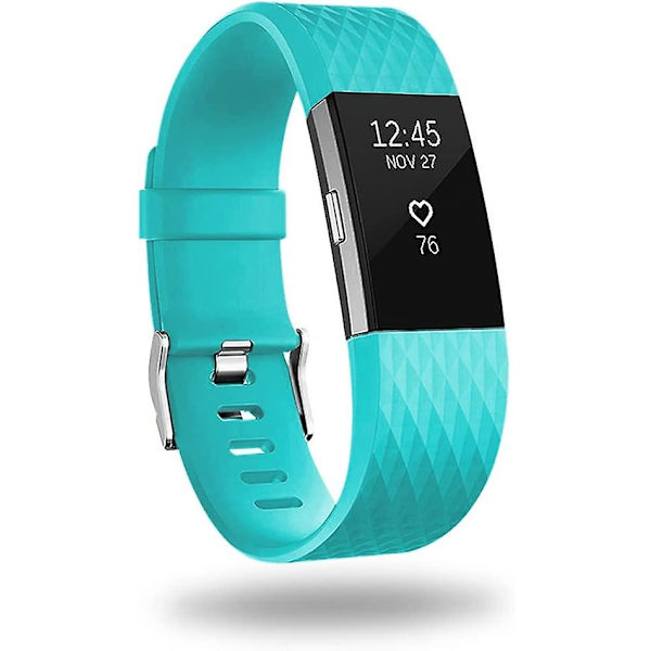 Erstatningsbånd som er kompatible for Fitbit Charge 2, Classic & Special Edition justerbare sportsarmbånd cyan Large