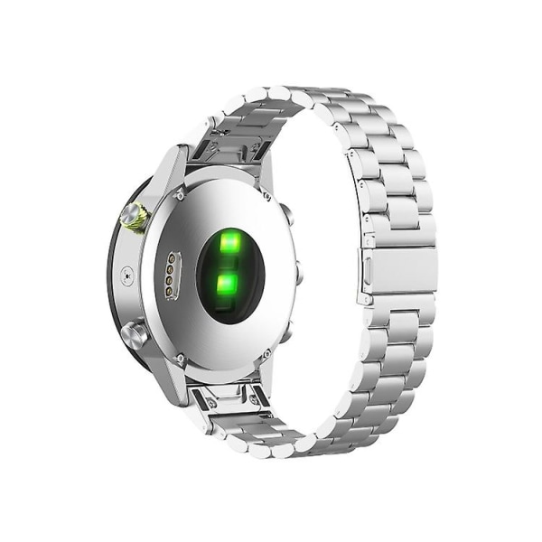 For Garmin Fenix5/forerunner935/garmin Approach S60 3-perler rustfritt stål metall hurtigutløser klokkerem silver