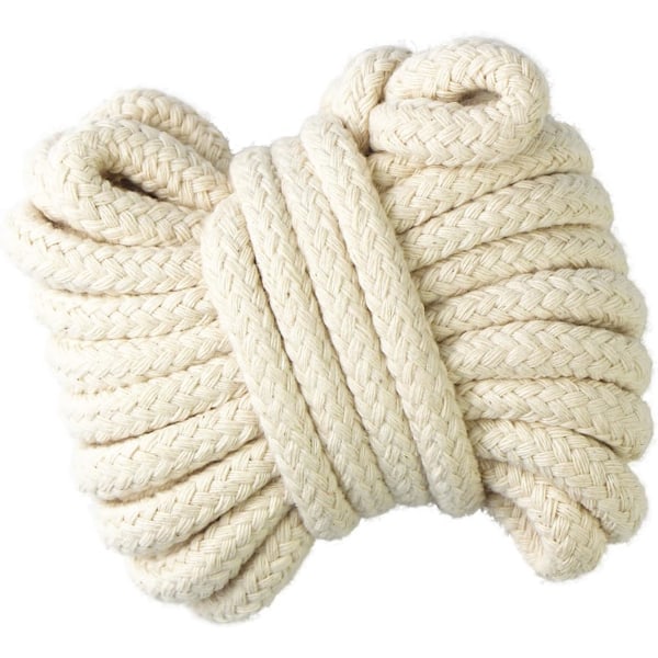 Bomullsflätad rep - 10mm Off-White rep för olika användningsområden