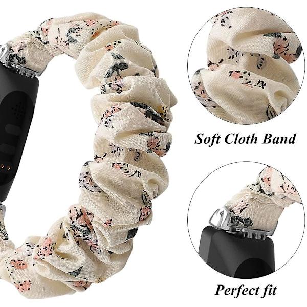 Scrunchies kompatibel med Fitbit Inspire 2 Band/inspire Hr Band/inspire White Honeysuckle Large