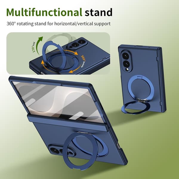Etui til Samsung Galaxy Z Fold8, støtsikkert med magnetisk stativ og skjermbeskytter Grey