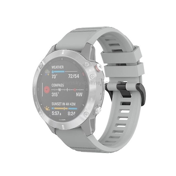 Til Garmin Fenix ​​6 22mm Quick Release Official Texture Armbåndsurrem med plastikknap Grey