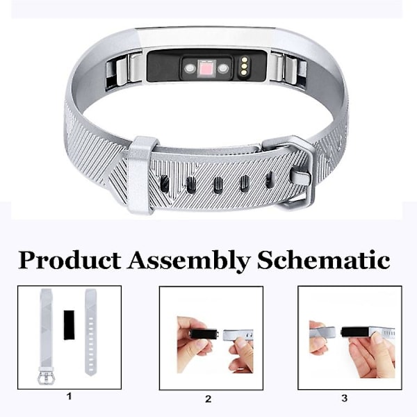 För Fitbit Alta / Alta Hr watch i metall i watch Silver