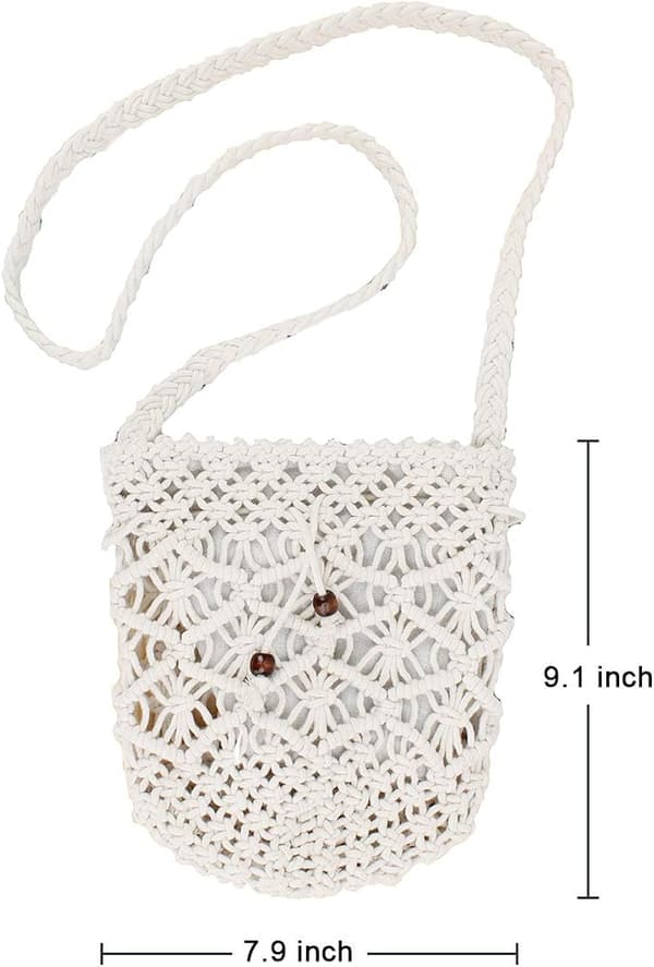 Kvinnors bomulls crossbody-väska white