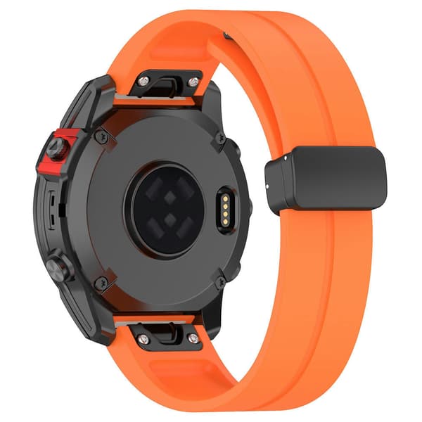 Sort spænde 22mm silikone urrem til Garmin Fenix 7/forerunner 965/955/945/935 Orange