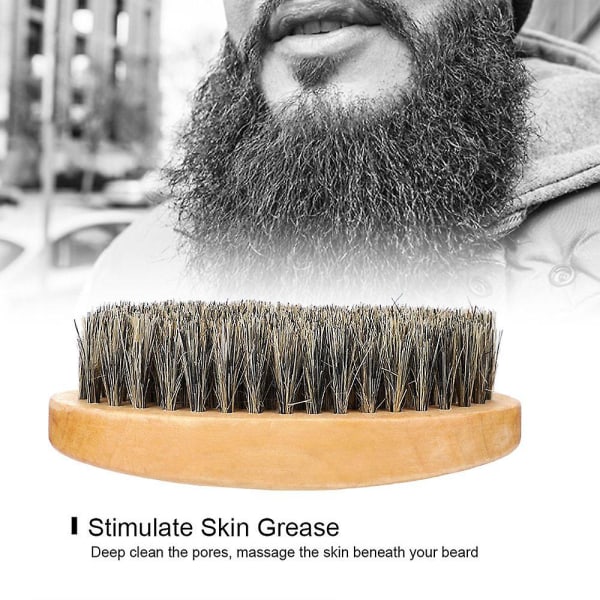 4-delat set Revolution Beard Comb Set för män - Natural Boar Bristle Brush