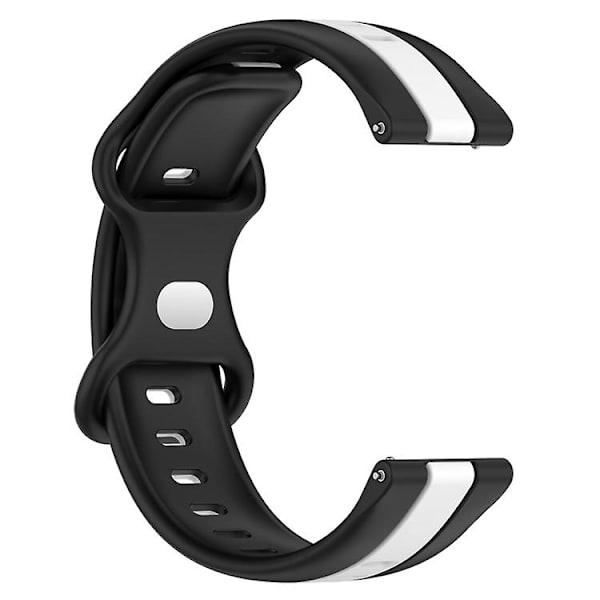 Til Garmin Venu 20 mm sommerfuglespænde Tofarvet silikoneurrem Black-White