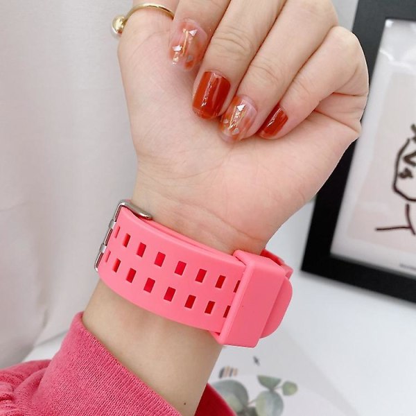 Til Fitbit Versa 3 3d Silikone integreret urbånd Rose Red
