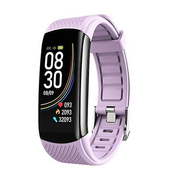 C6t 0,96 tommer farveskærm Smart Watch Ip67 Vandtæt, understøtter temperaturmåling/pulsmåling/blodtryksmåling/søvnmonitorering Purple