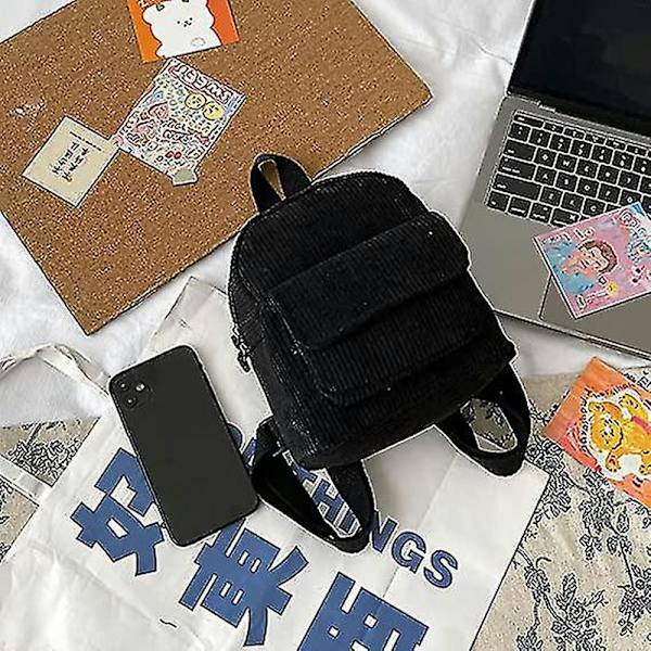 2 st Kvinnors Mini Ryggsäck Sladd Student Flickor Bokväskor Retro Resväskor (d-8d) black