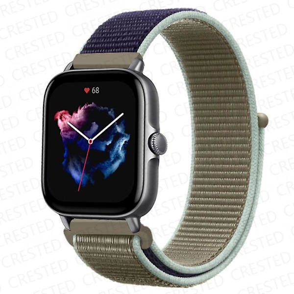 20 mm 22 mm watch för Amazfit Gts/2/2e/4/3/mini Gtr 4/2/3/ pro 47 mm Stratos 3 nylon Pulseira Correa Amazfit bipsband Khaki 46 22mm