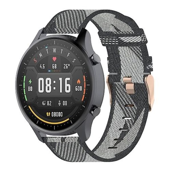 22 mm Stripe Weave Nylon håndleddsrem Watch Band For Xiaomi Mi Watch Color, Garmin Vivoactive 4 Grey