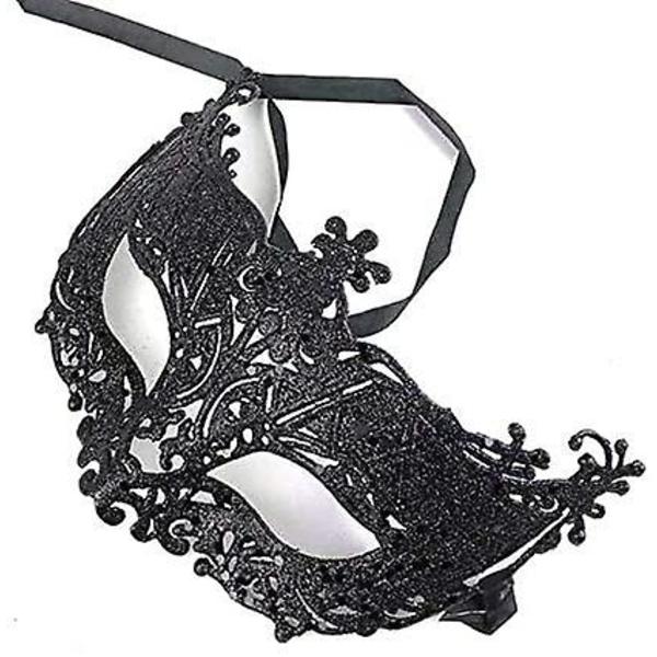 Venetiansk Svart Filigran Maskerade Ball Mask Fest Fancy Dress Jul