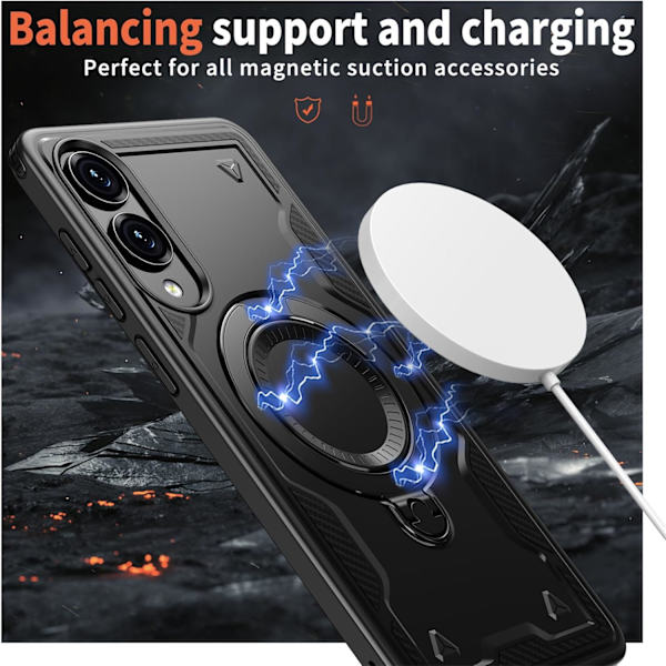 deksel for Samsung Galaxy S25 Edge, fallsikkert, grått
