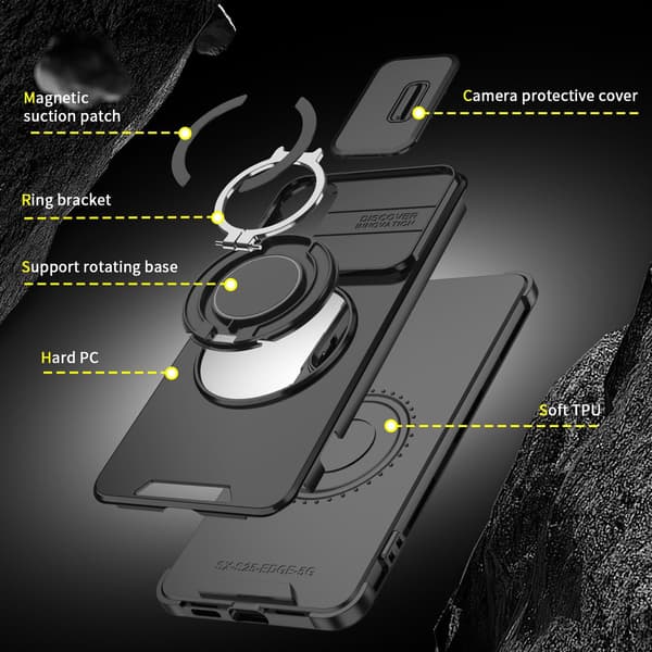 deksel for Samsung Galaxy S25 Edge 360° roterende brakett (blå)