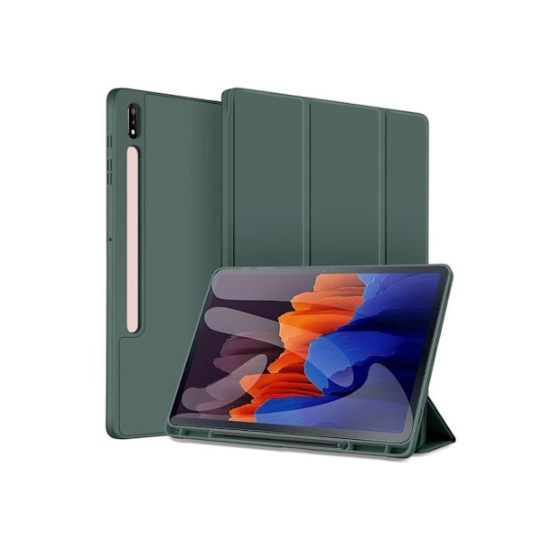 Etui til Samsung Galaxy Tab S7 Plus/S8 Plus Magnetisk Suge Anti-fald Mørkegrøn