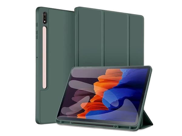 Fodral för Samsung Galaxy Tab S9 Plus 12.4 Magnetisk Sug Anti-fall Mörkgrön