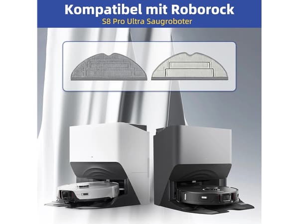 8-pack Dubbla Vibrationsmoppdynor med Saknade Hörn för Roborock