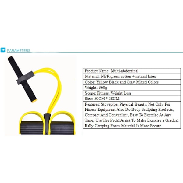 Pedal Bdybuilding Epander Elastiskt Drag Rpe，Prtable Sit-ups Fitness Utrustning fr y Abdmen Eercise JLD01 röd