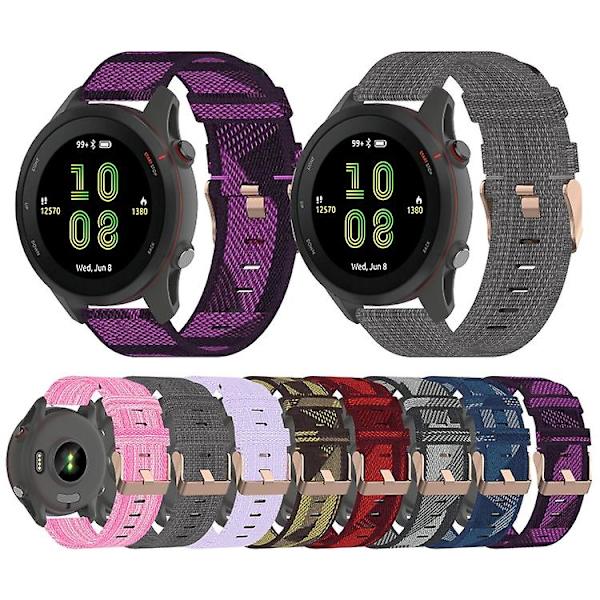 Til Garmin Forerunner 255 22mm nylonvævet urrem Blue