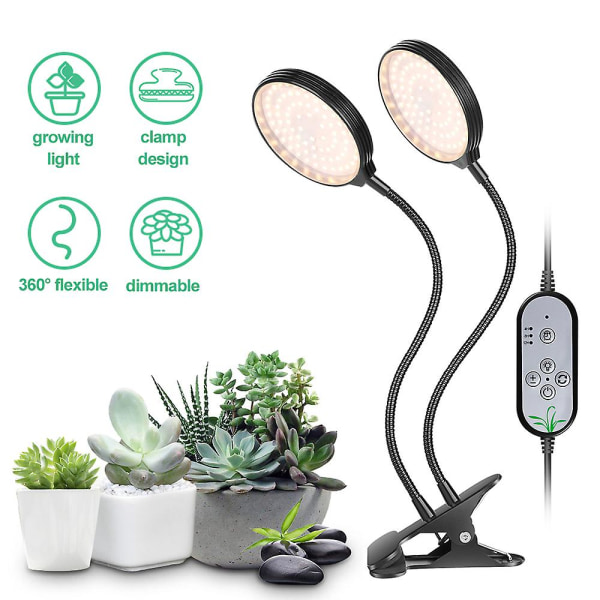 USB Plant Grow Light 312 LEDs Solljus Full Spectrum Justerbar Desktop Clamp Växande lampa för inomhusväxter 5 dimbara nivåer 4/8/12h Timer 1 head