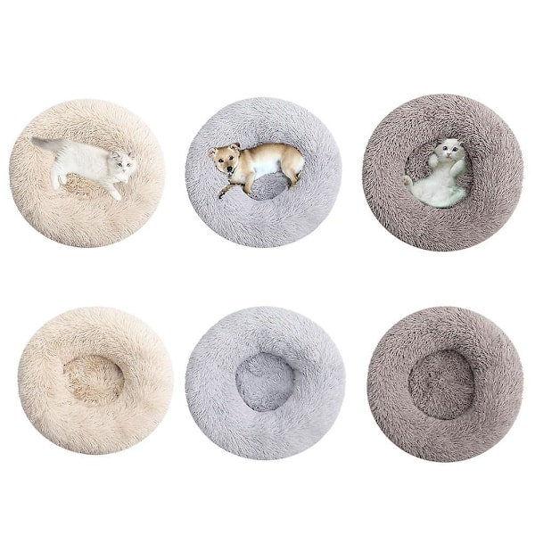 Lugnande hundsäng Donut kattsäng Anti-ångest hundsäng 60cm C